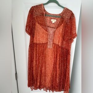Maeve for Anthropologie sheer dress with attached slip